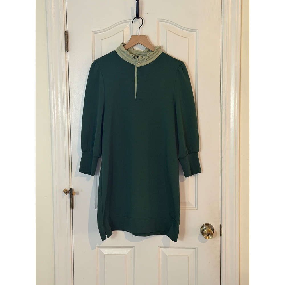 Tuckernuck x Pomander Place | Charlotte Terry Ruffle‎ Neck Dress Green Large - Picture 3 of 10